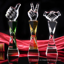 Premio Tall Glass Crystal Thumbtrophy como regalos de empresa (KS64022)